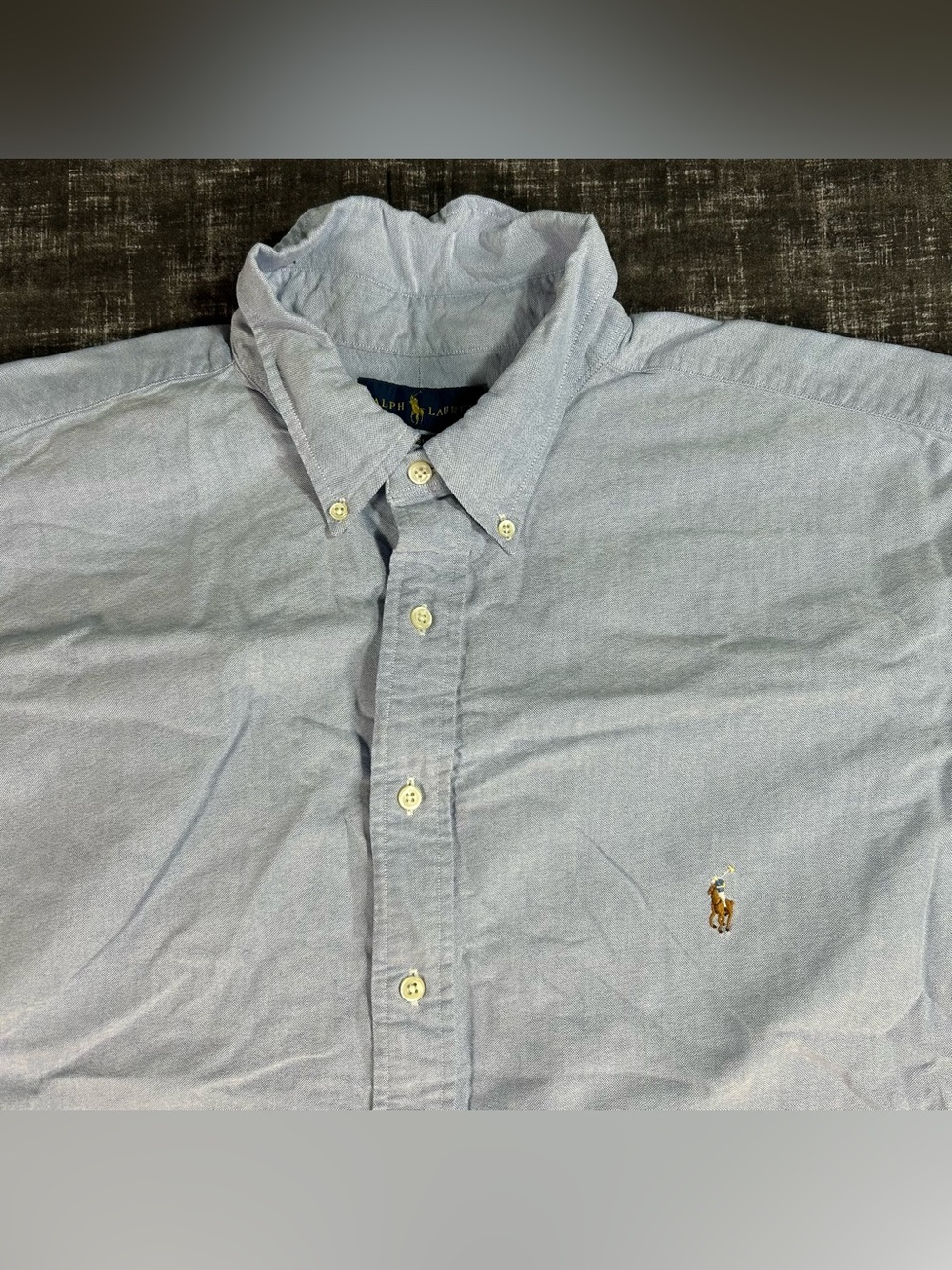 Polo Ralph Lauren Shirt Mens 2XLT Tall Blue Chambray Classic Short Sleeve Button